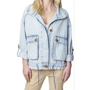 Blank NYC Oversized Denim Chambray Shirt Jacket  Size Small